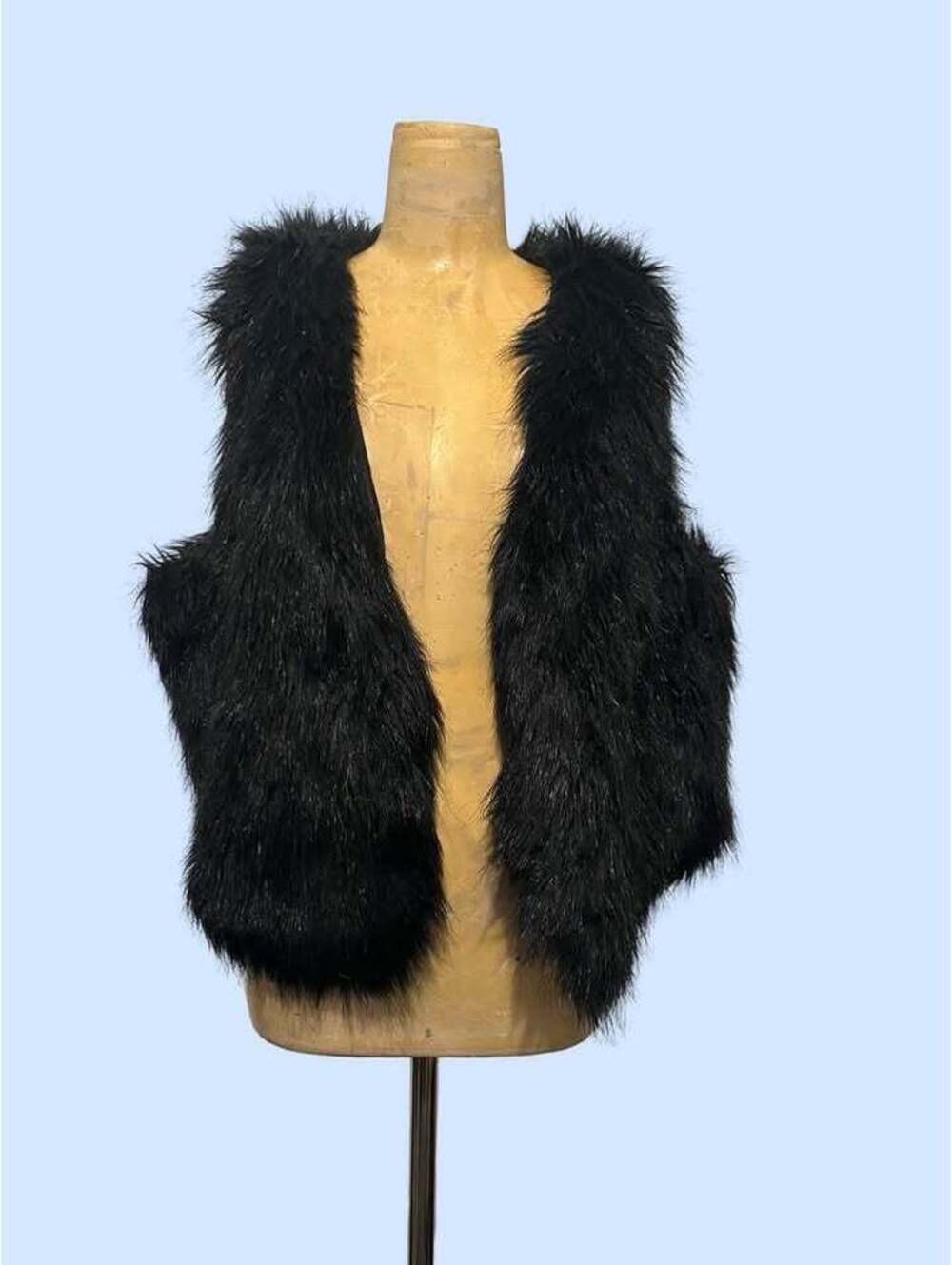 Old Navy Black Faux Fur Vest